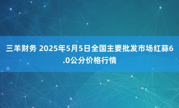 三羊财务 2025年5月5日全国主要批发市场红蒜6.0公分价格行情